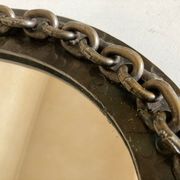 Miroir chaine brutaliste en fer battu 1960 h55cm