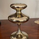 Three vintage brass candle holders