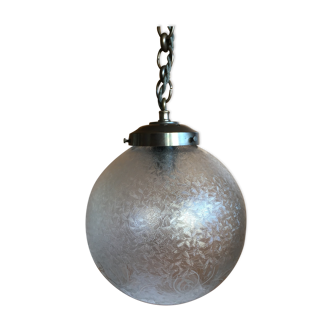 Hanging lamp globe in engraved glass