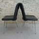 Pair of office chairs in chromed metal and skaï, 60s