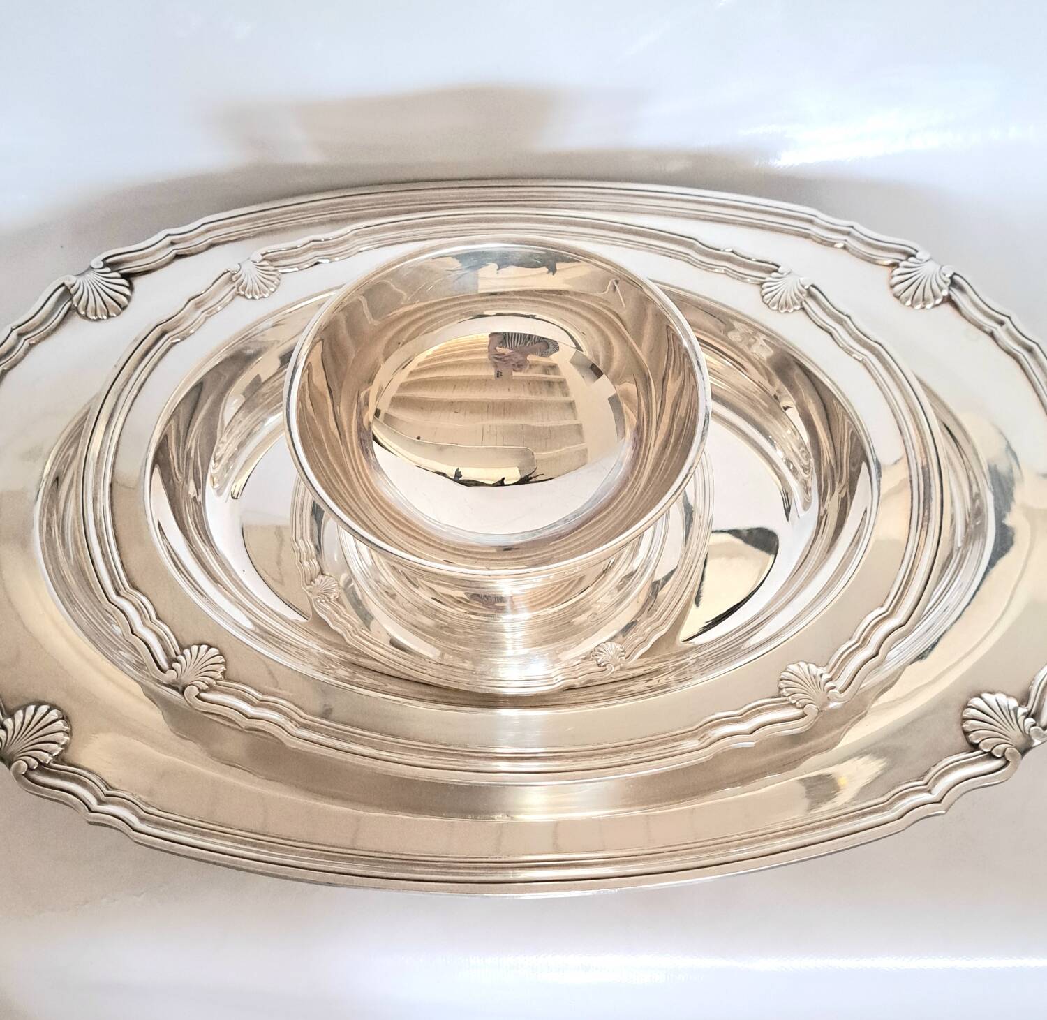 Three dishes Signed Christofle Gallia collection