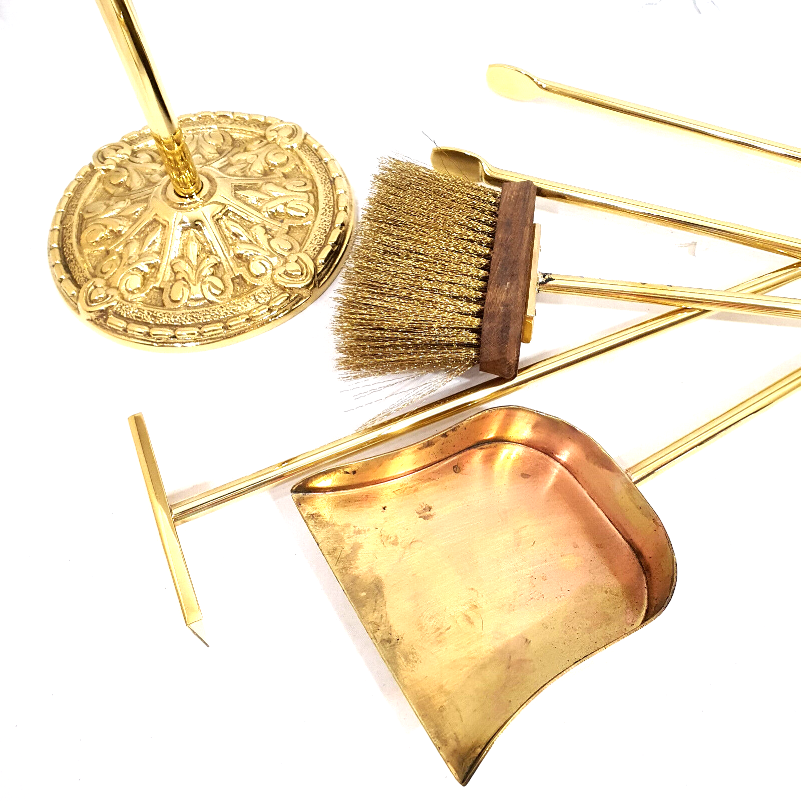 Solid brass fireplace servant 4 accessories