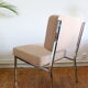 Fauteuil en chrome et tissus vintage design