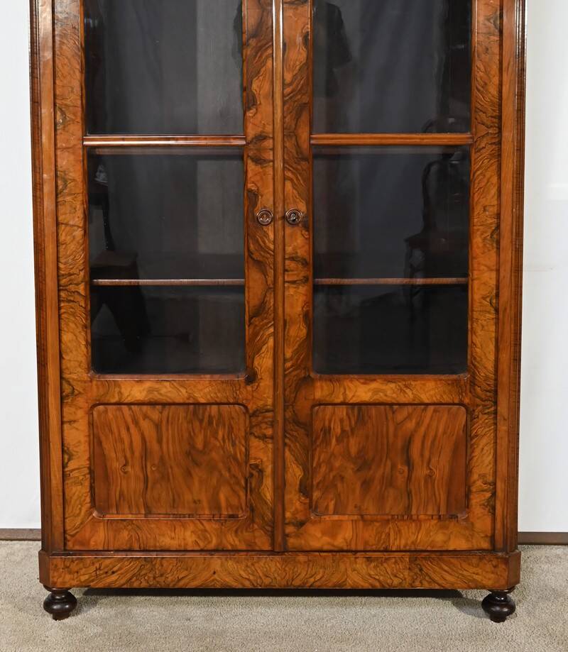 Burl Walnut Bookcase, Restoration Period – Early 19th Century