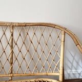 Vintage rattan two-seater sofa
