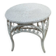 White wicker side table in Victorian style