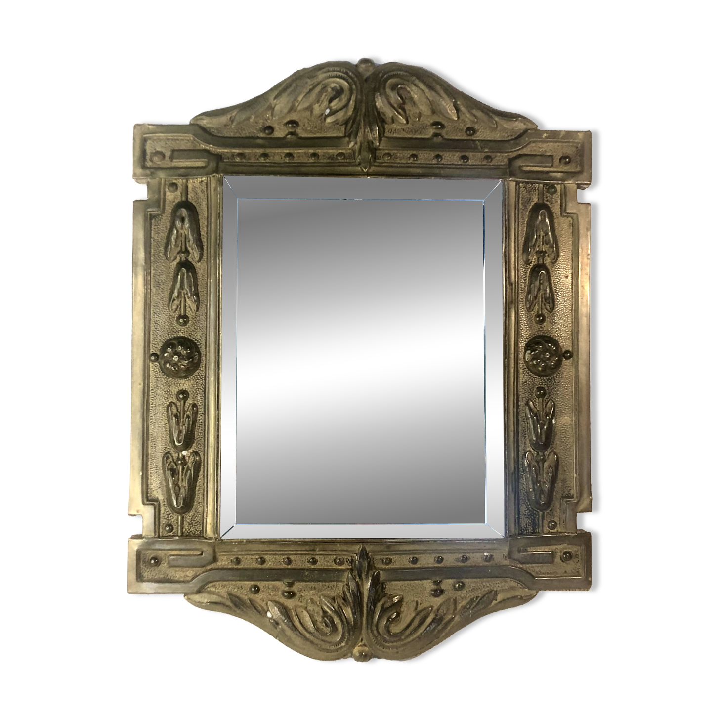 19th Century Repoussé Copper Mirror