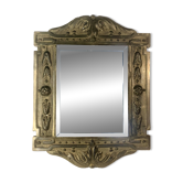 Miroir XIXe en Cuivre Repoussé