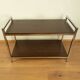 Shelf, chrome, stained mahogany, vintage from the 60s