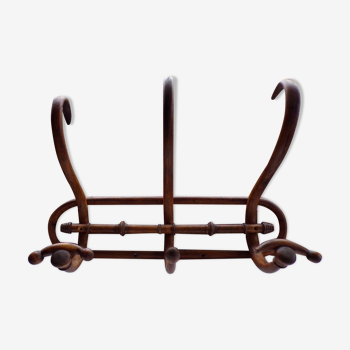 Art Nouveau Wall Rack in Curved Wood