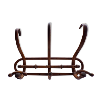 Art Nouveau Wall Rack in Curved Wood