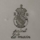 6 grandes assiettes plates anciennes en faïence de Lunéville