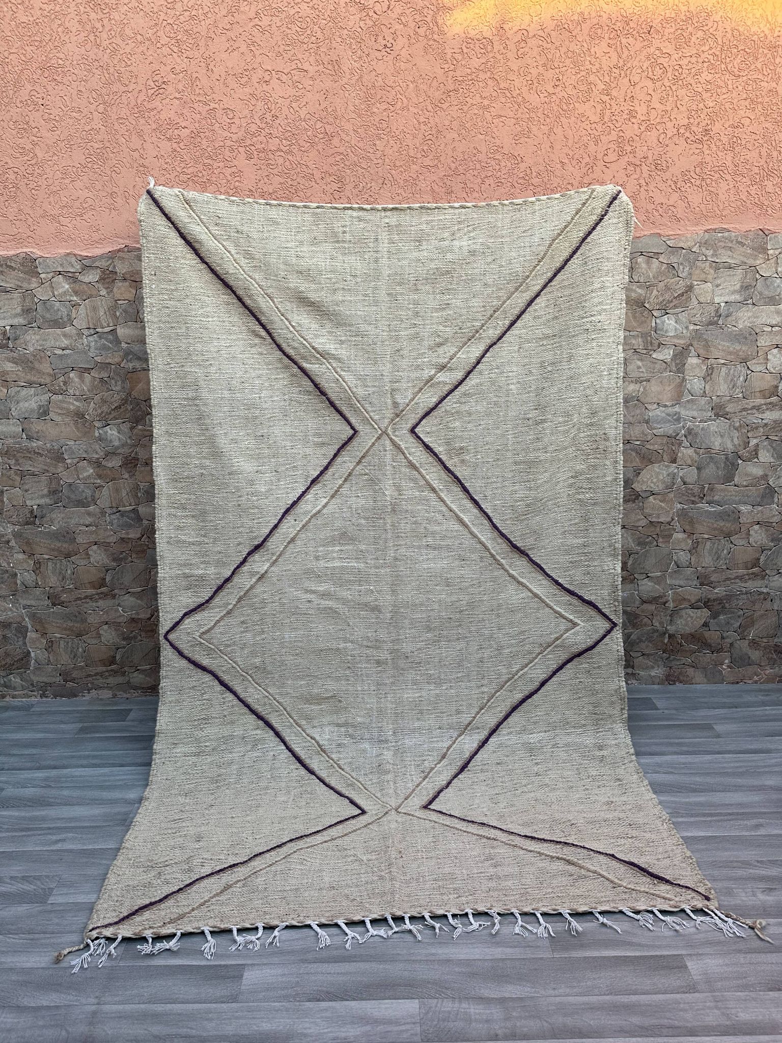 Tapis marocain en laine tissé à la main – Kilim berbère, décoration bohème