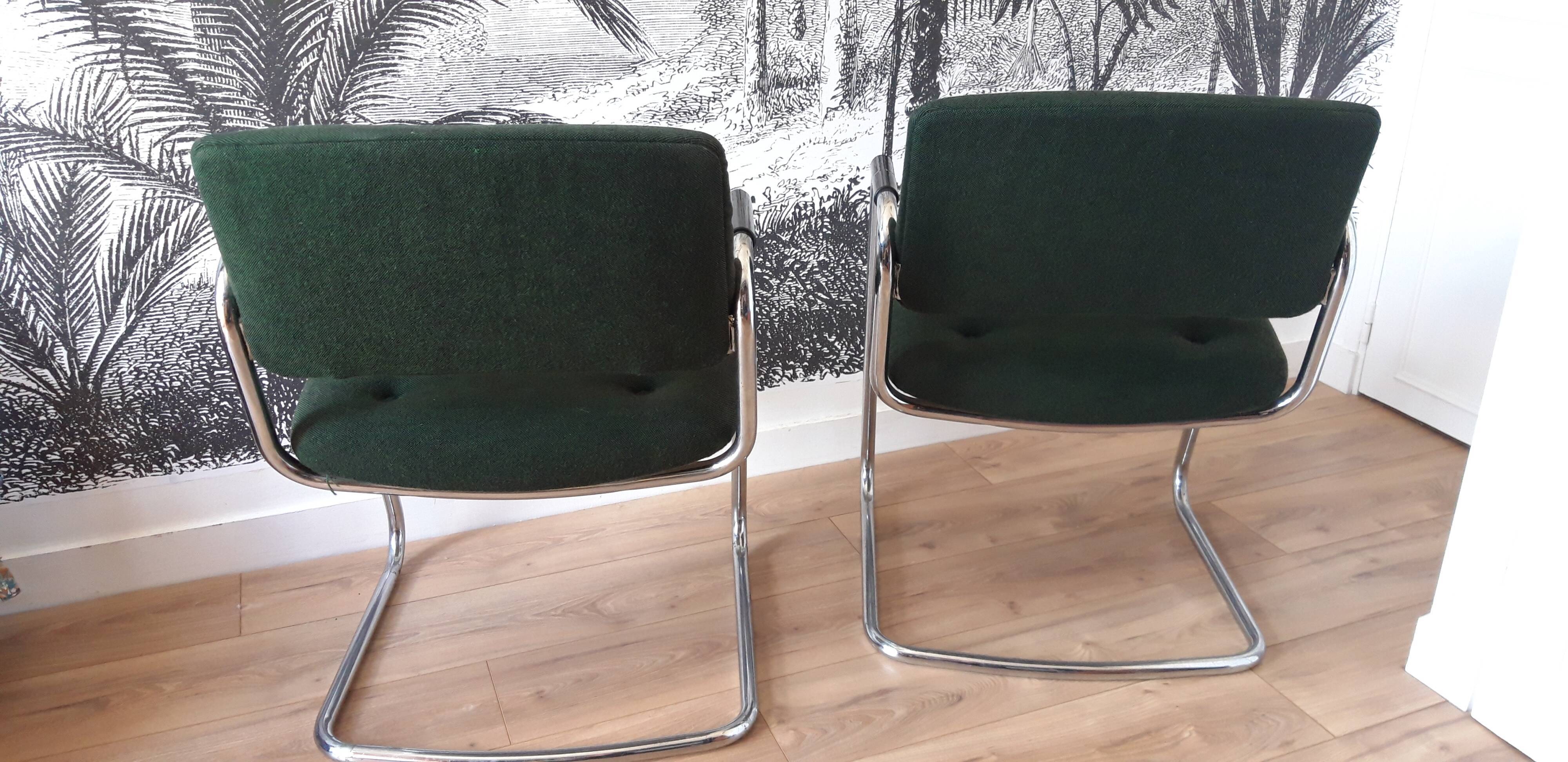 Pair of armchairs Stafor bottle green