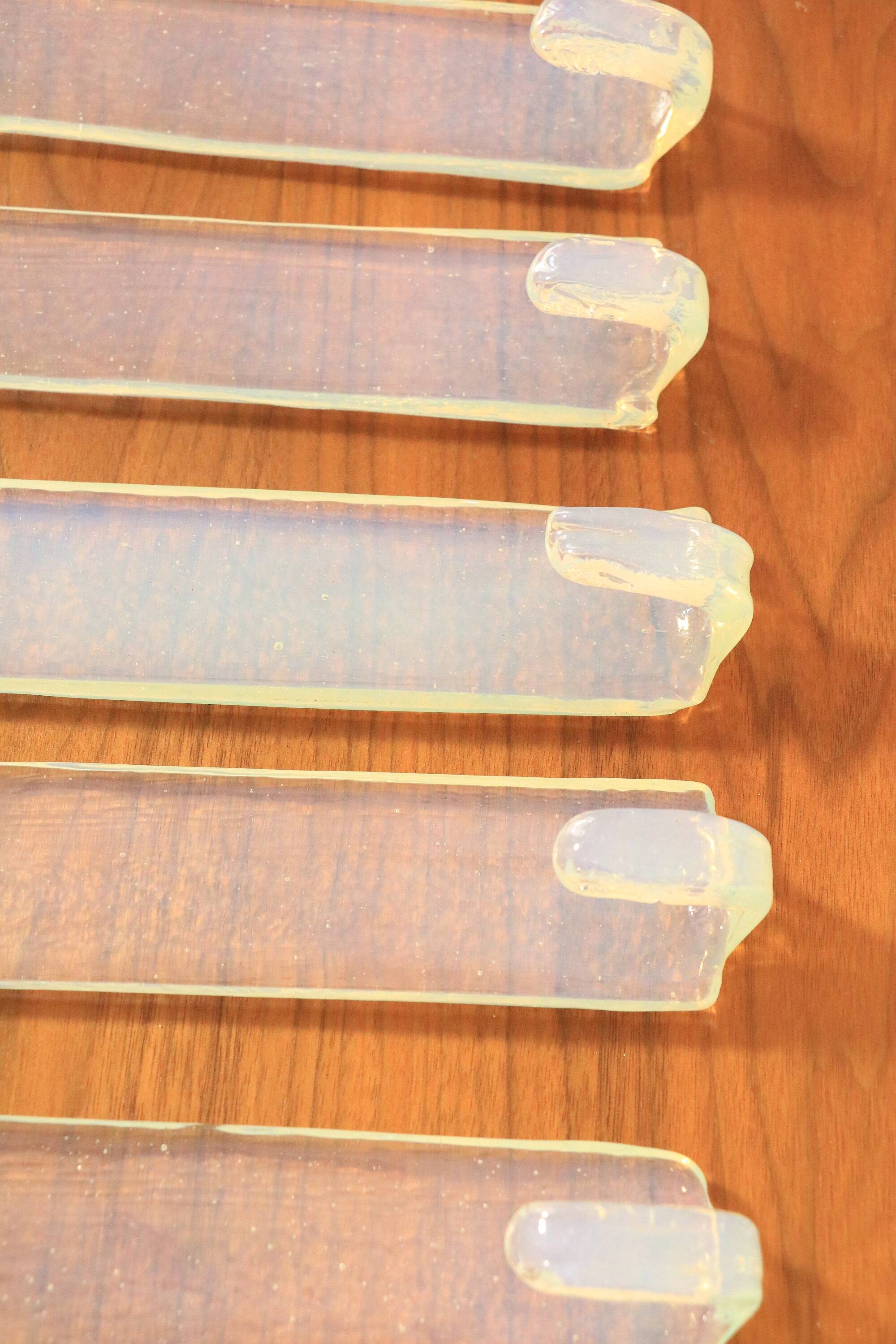 1 x Wall lamp by Carlo Nason for Mazzega, Cascade, Ice Blue, 1970s