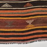 Brown & Red Striped Vintage Kilim Runner Rug, 79x299Cm