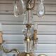 Exceptional bronze chandelier with crystal pendants in working order circa 1910