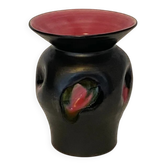 Black ceramic vase