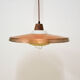 Copper milk glass & teak hanging lamp Bernt Karlby for Lyfa