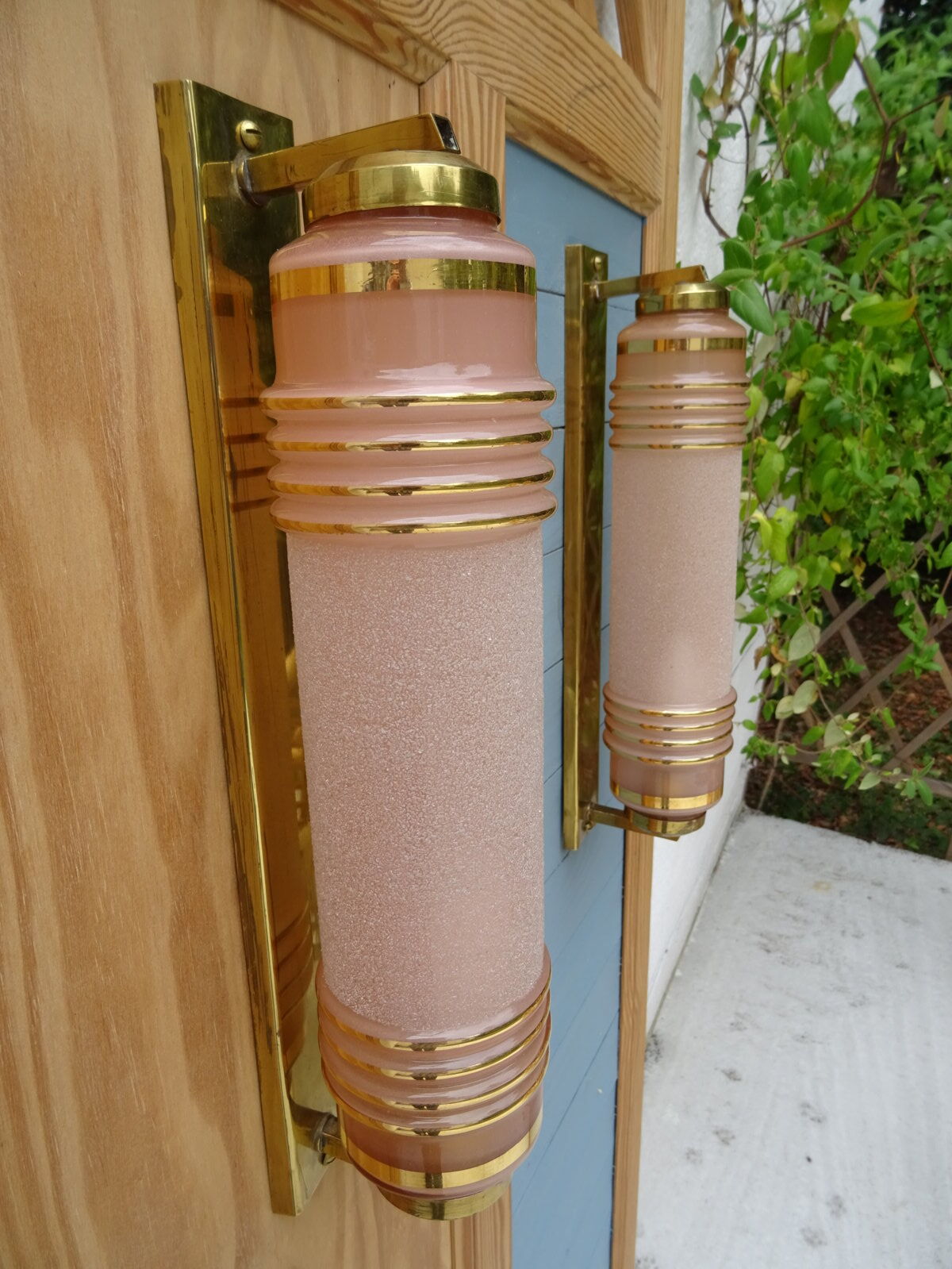 Pair of art deco wall appliques