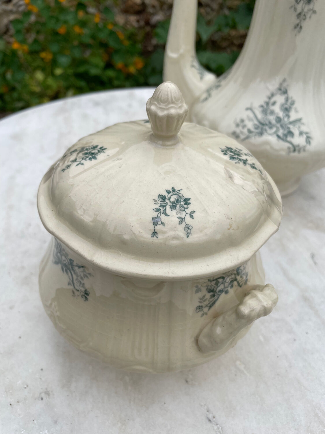 Pourer and sugar iron earth Gien