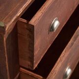 Ancienne commode rouge marron (vers 1920)