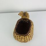 Vintage wicker rabbit basket