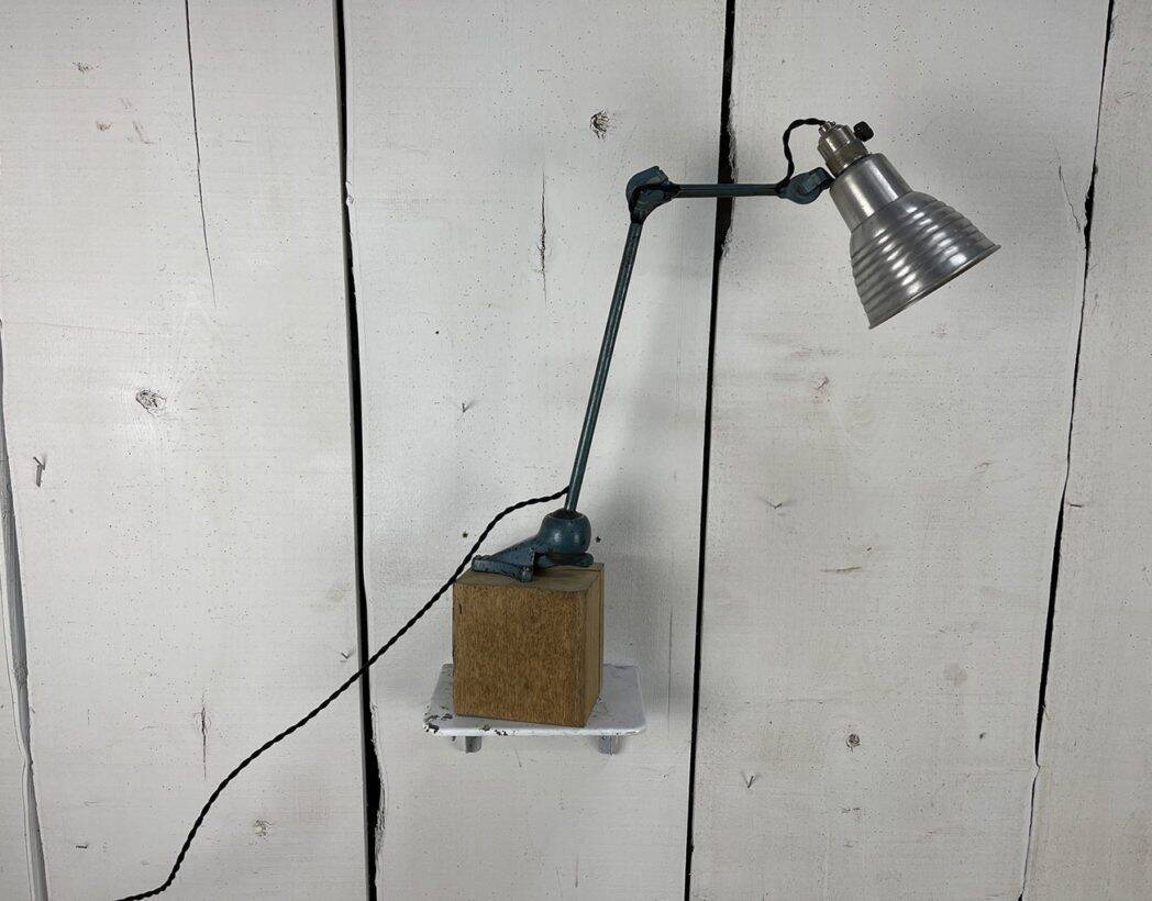 Vintage Gras Ravel lamp n°201 blue patina