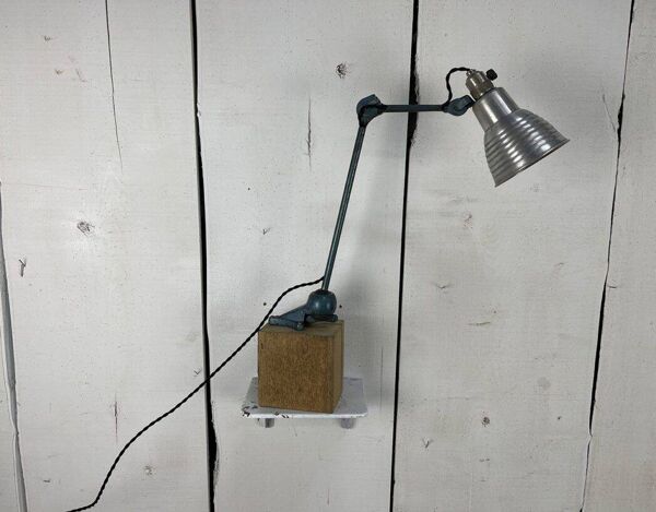 Lampe vintage Gras Ravel n°201 patine bleue