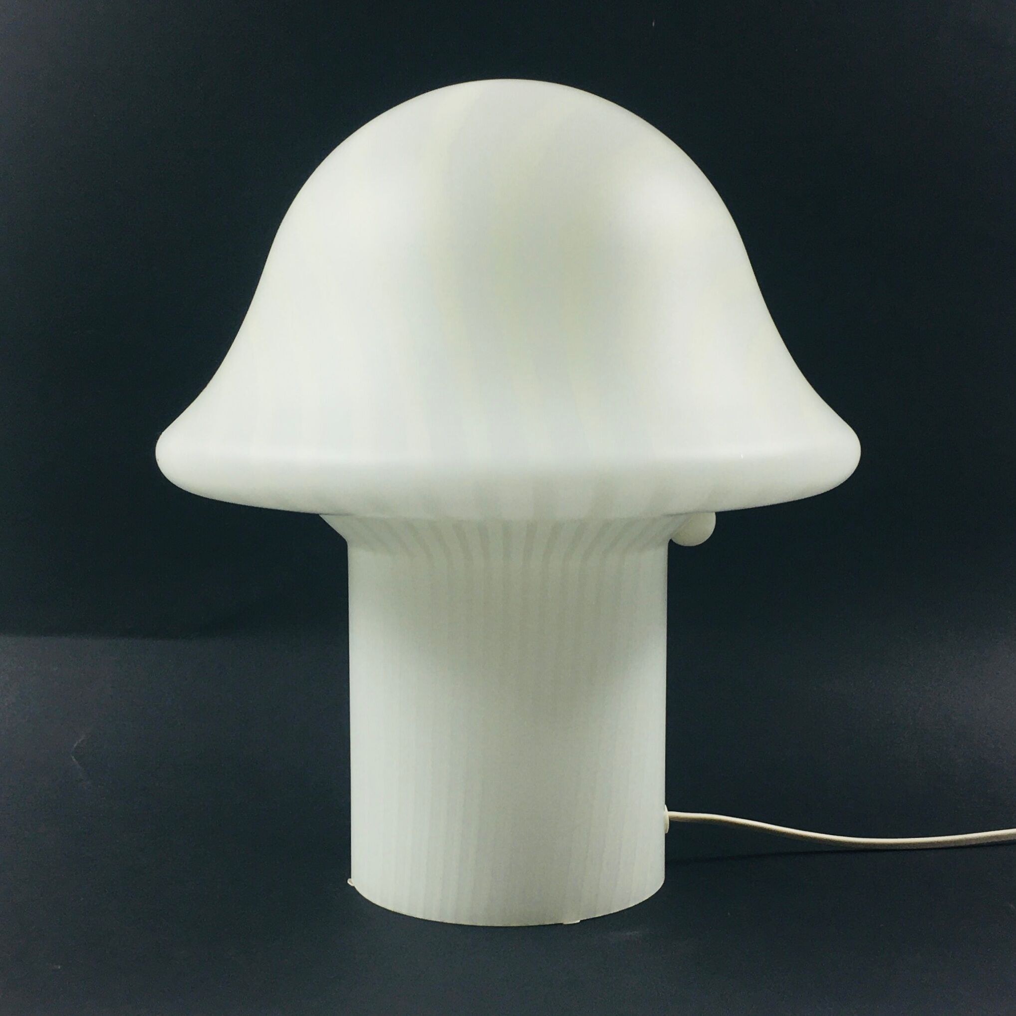 Striped glass mushroom table lamp from Peill & Putzler Germany 1970s