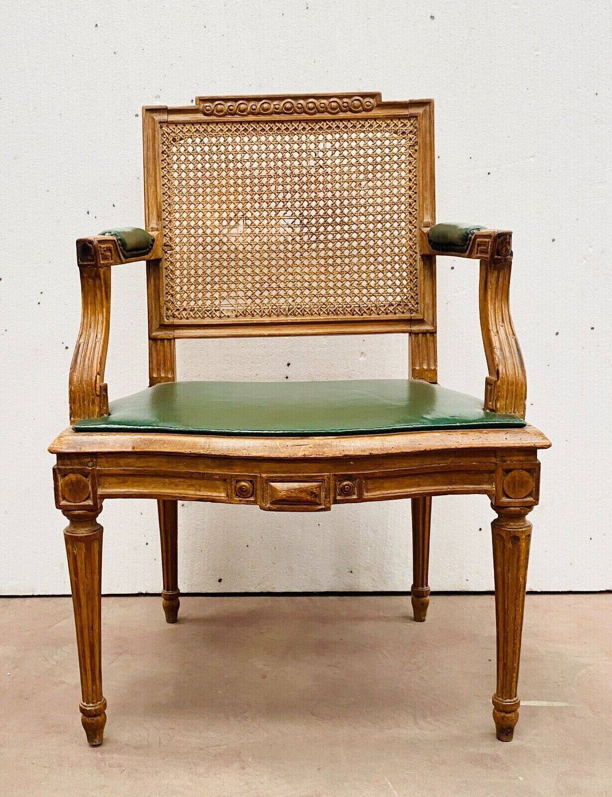 Louis XVI style office armchair in 19th century stained beech
