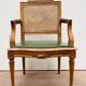 Louis XVI style office armchair in 19th century stained beech