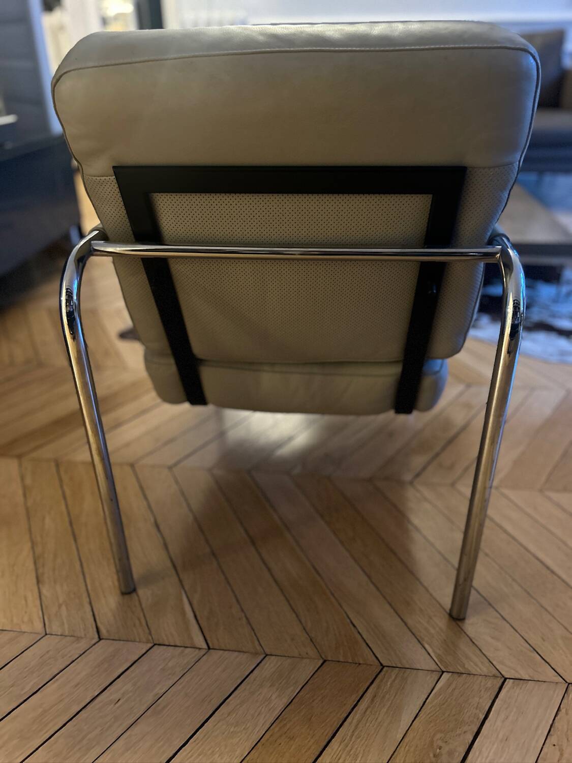 Zanotta gray leather armchair