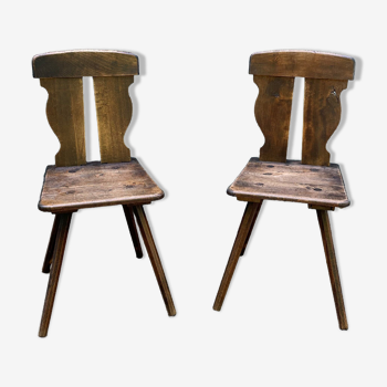 Paire de chaises en bois vintage