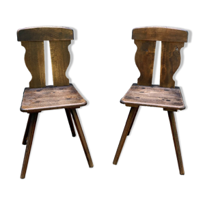 Paire de chaises en bois