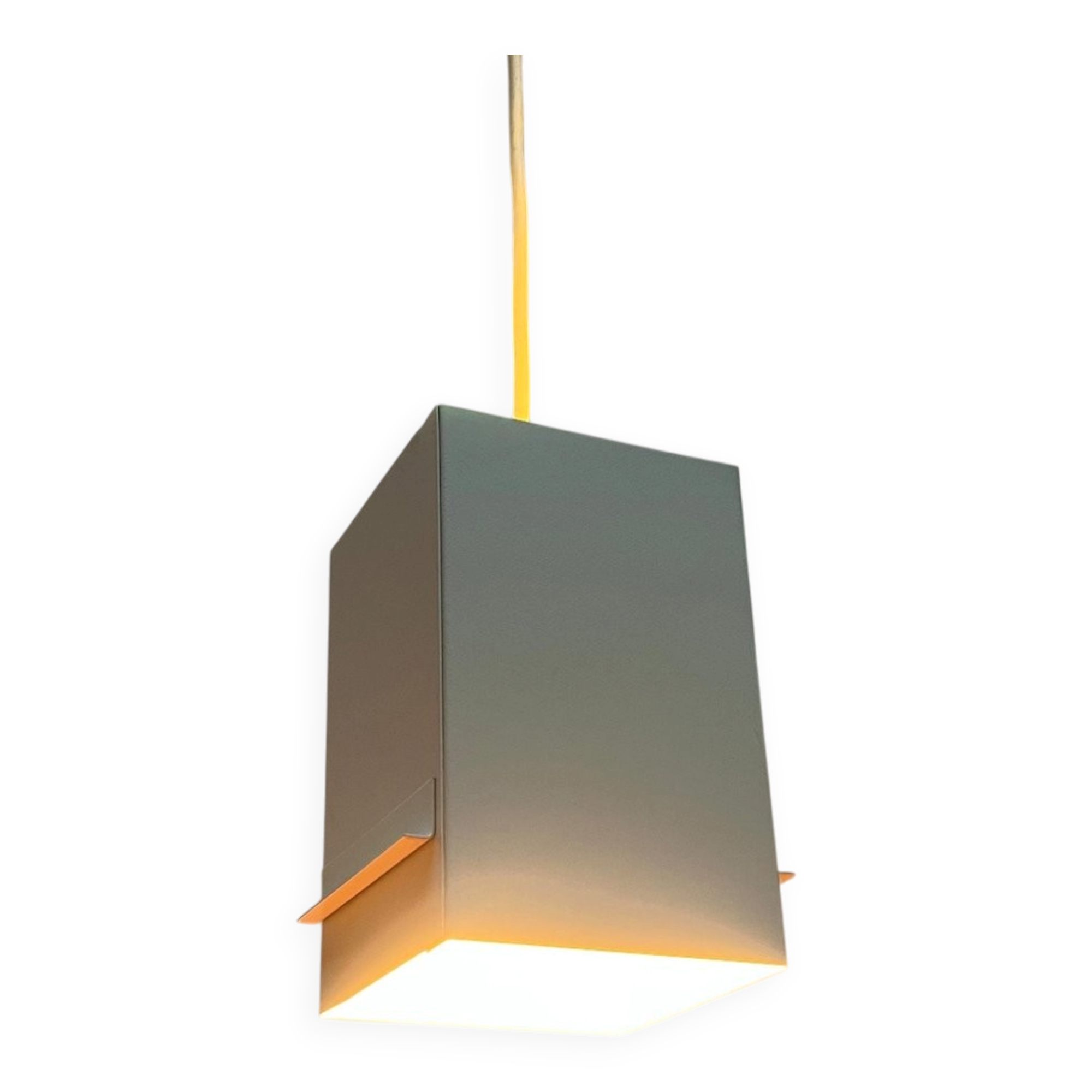 Minimalist cubic metal suspension, mid-century, 1960s.