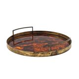 Hollywood regency round tray, Italy 1970s