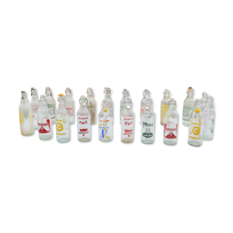 Set of 20 bottles of lemonades from the 50s