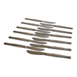 12 couteaux de table manches métal argenté & lames inox 22 cm