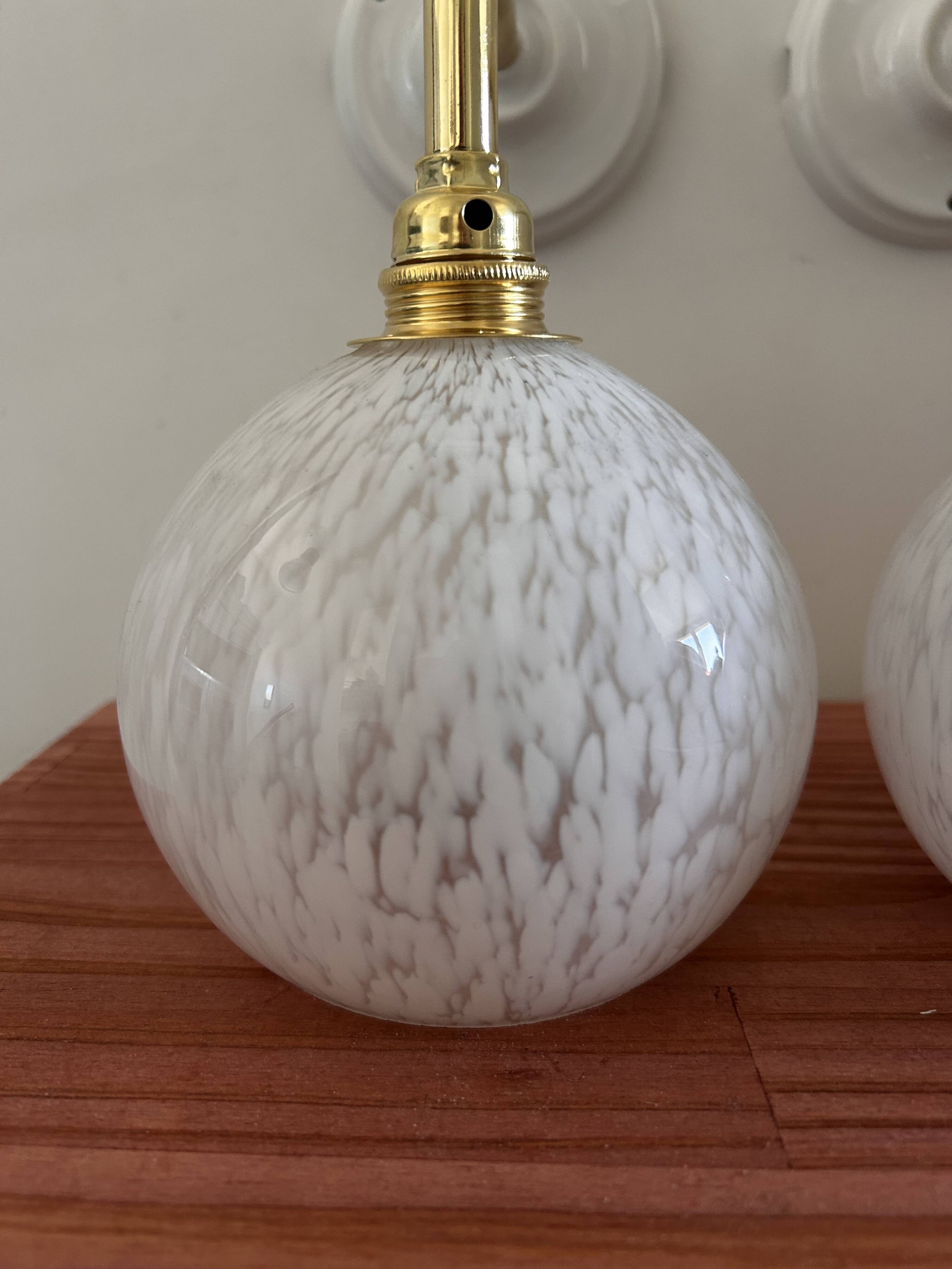 Pair of white wall lights