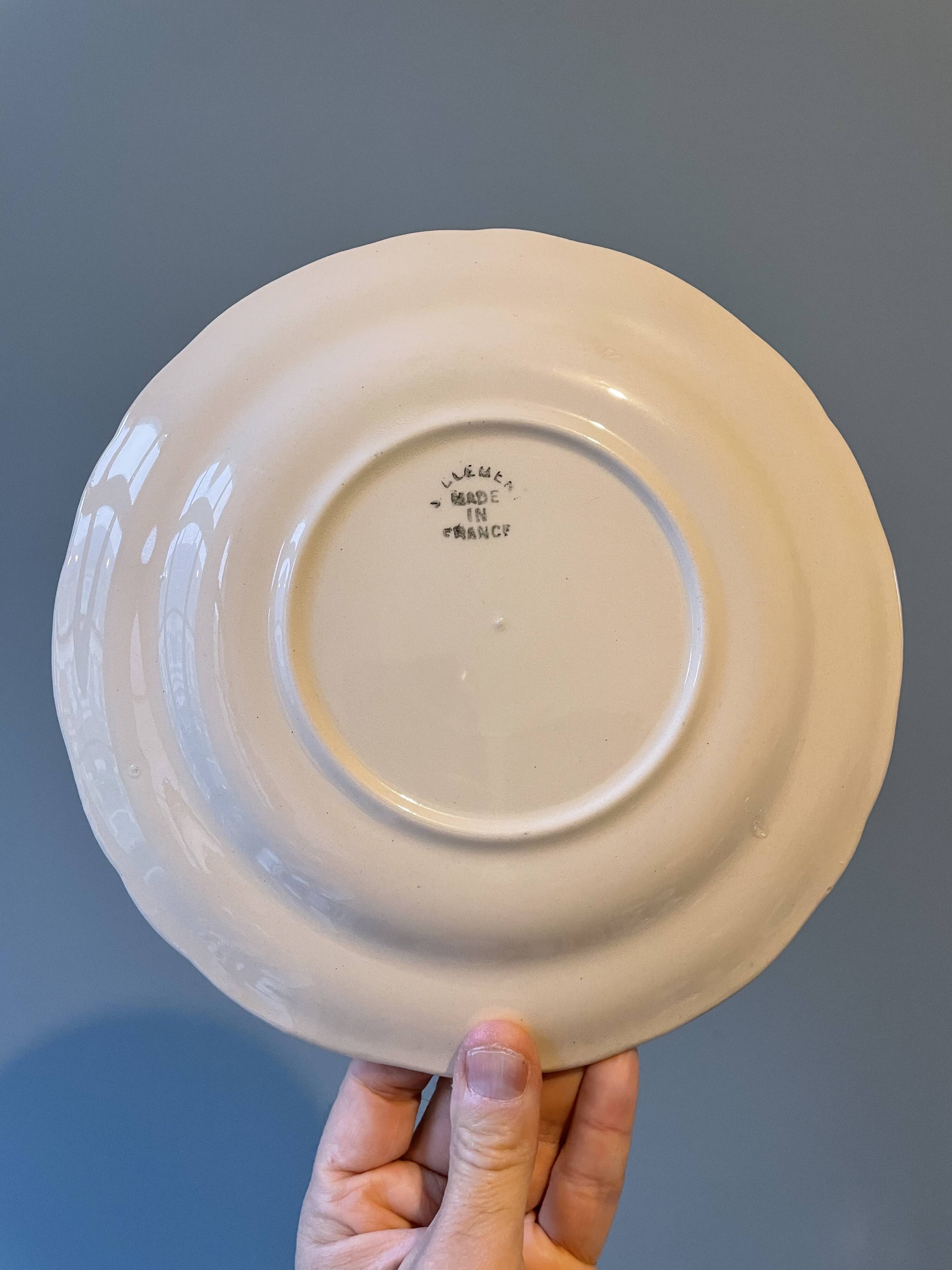 Set of 11 Saint Clément earthenware dessert plates France