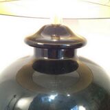 Black glazed ceramic lamp