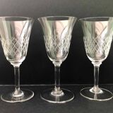 6 engraved wine glasses