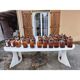 Set of 41 brown glass pharmacy bottles.