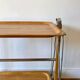 Metal trolley in beech wood and metal upright from the 60s