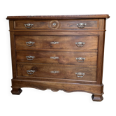Louis-Philippe walnut commode with marble top