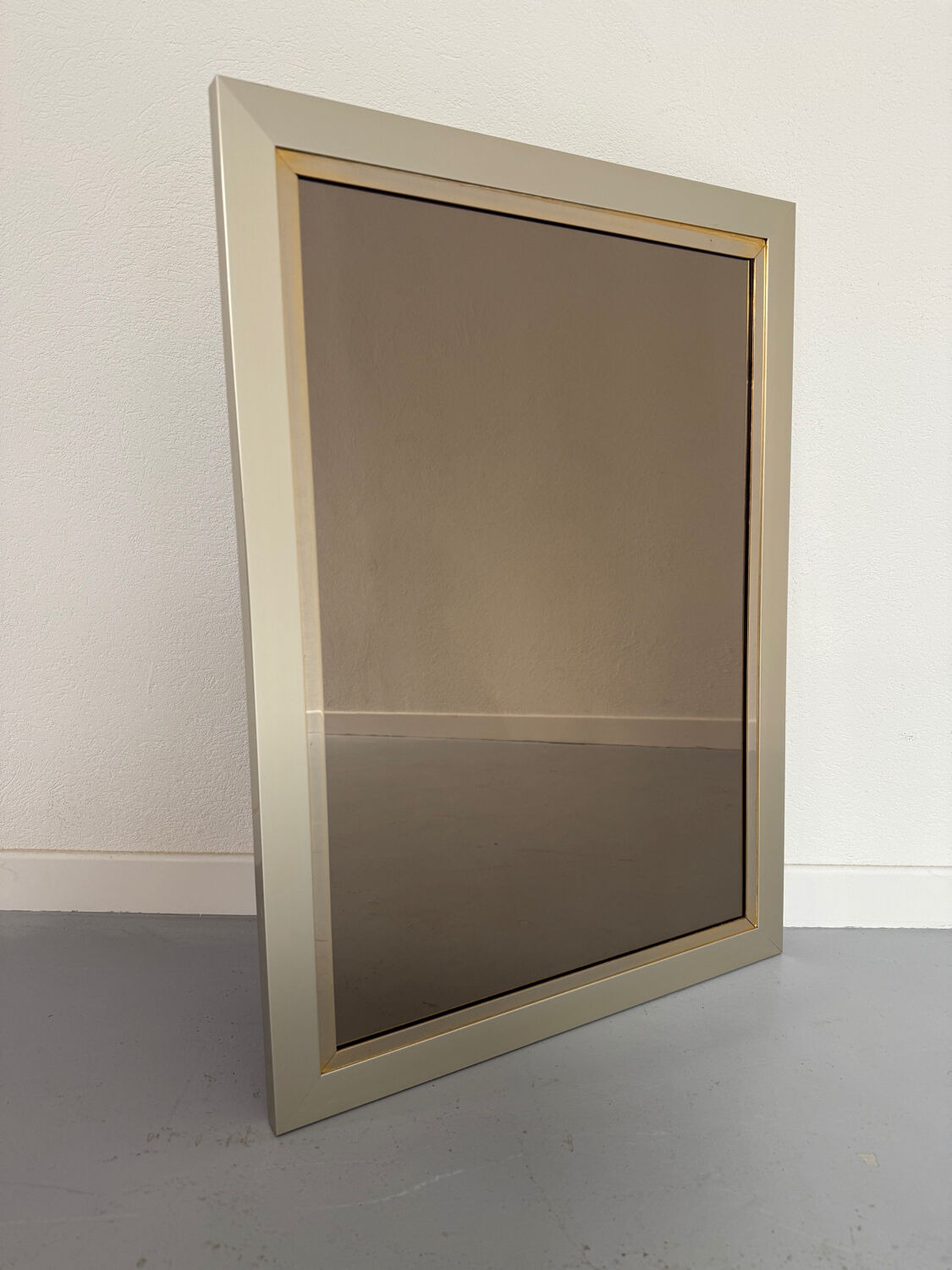 Old Belgo Chrome mirror bronze glass design from the 70s vintage