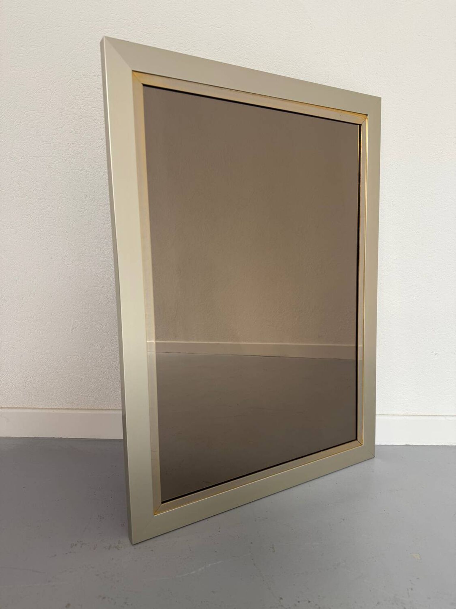 Old Belgo Chrome mirror bronze glass design from the 70s vintage