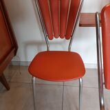 4 orange petal chairs, vintage