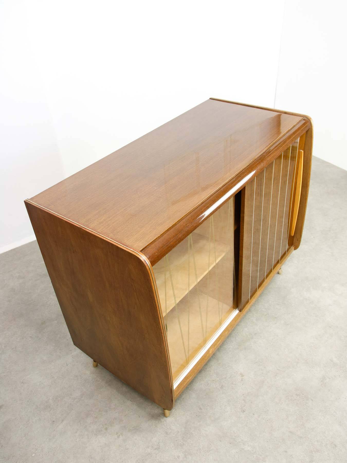 Mid-Century Modern Turntable & LP Sideboard, 1960s